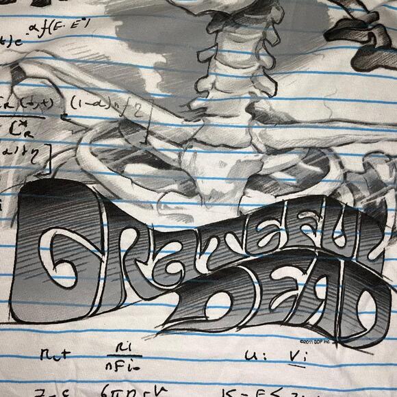 Liquid Blue 🧠 “Grateful Dead Notebook Skeleton” Graphic Tee – Size XL - Picture 4 of 7